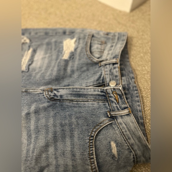 High Rise Blue Distressed Jeans Size Small - Picture 8 of 11